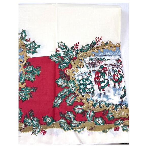 Bardwil Linens Christmas Tablecloth “Dickens Christmas” Design 52”x70” NOS 1990s - Picture 4 of 9
